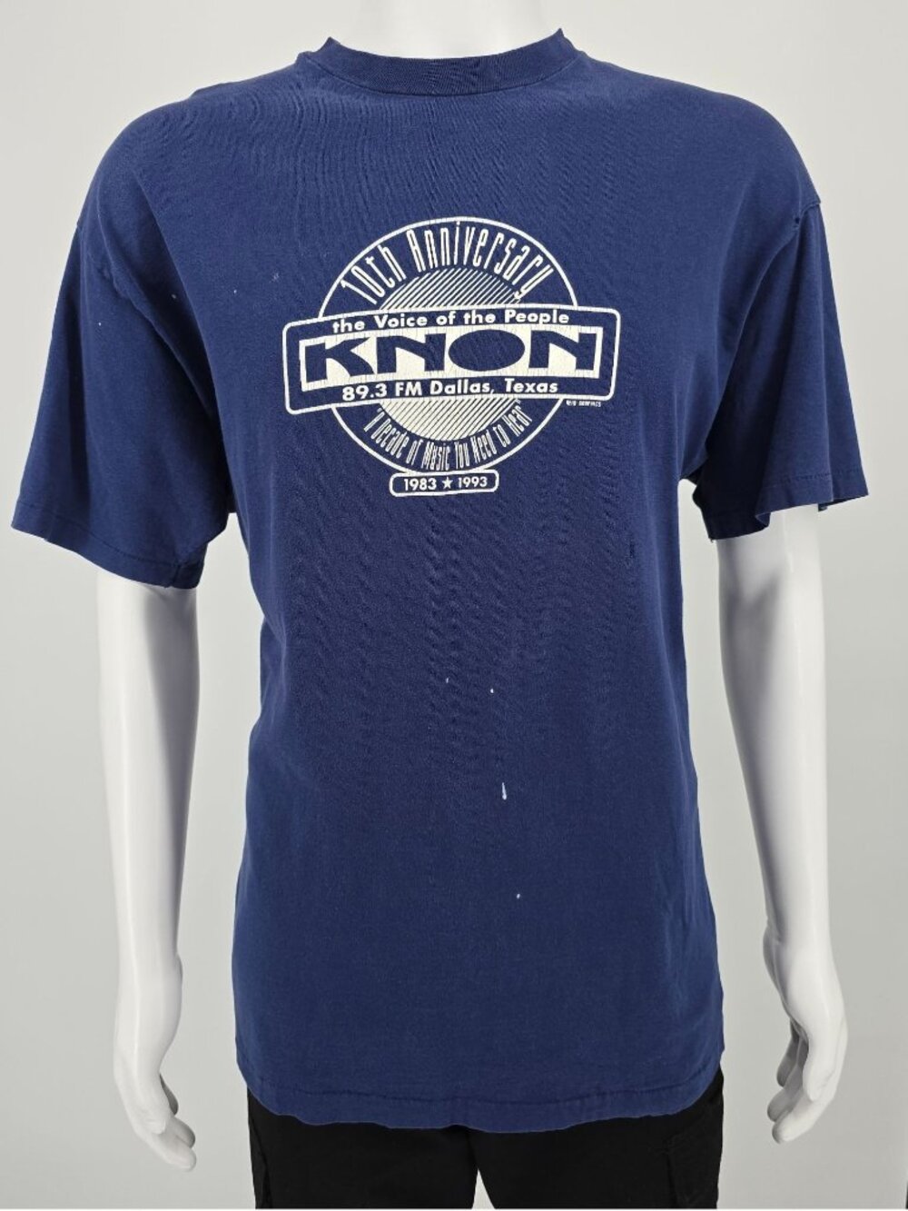 Vintage 1993 KNON 89.3 FM Dallas Texas 10th Anniversary Radio T-Shirt (L/XL)